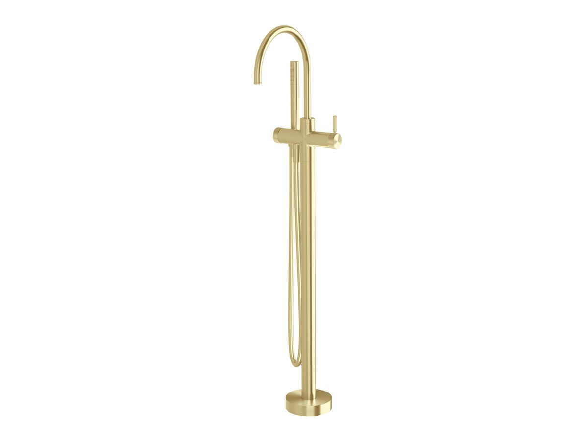 reece Milli Etch Floor Mounted Bath Mixer with Handshower Brushed Gold