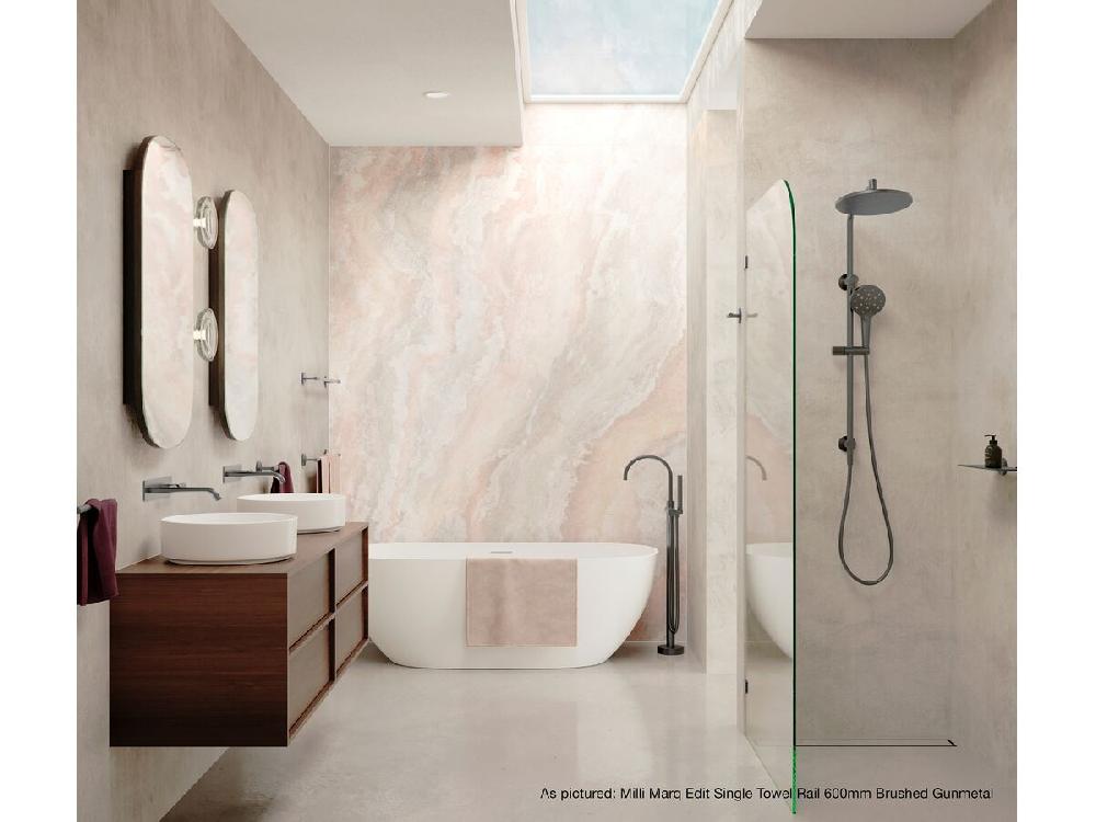 Reece Milli Etch Floor Mounted Bath Mixer With Handshower Brushed Gunmetal