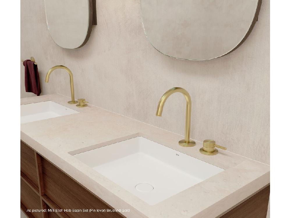 Reece Milli Etch Hob Basin Mixer Set Brushed Nickel (6 Star) Lead Free