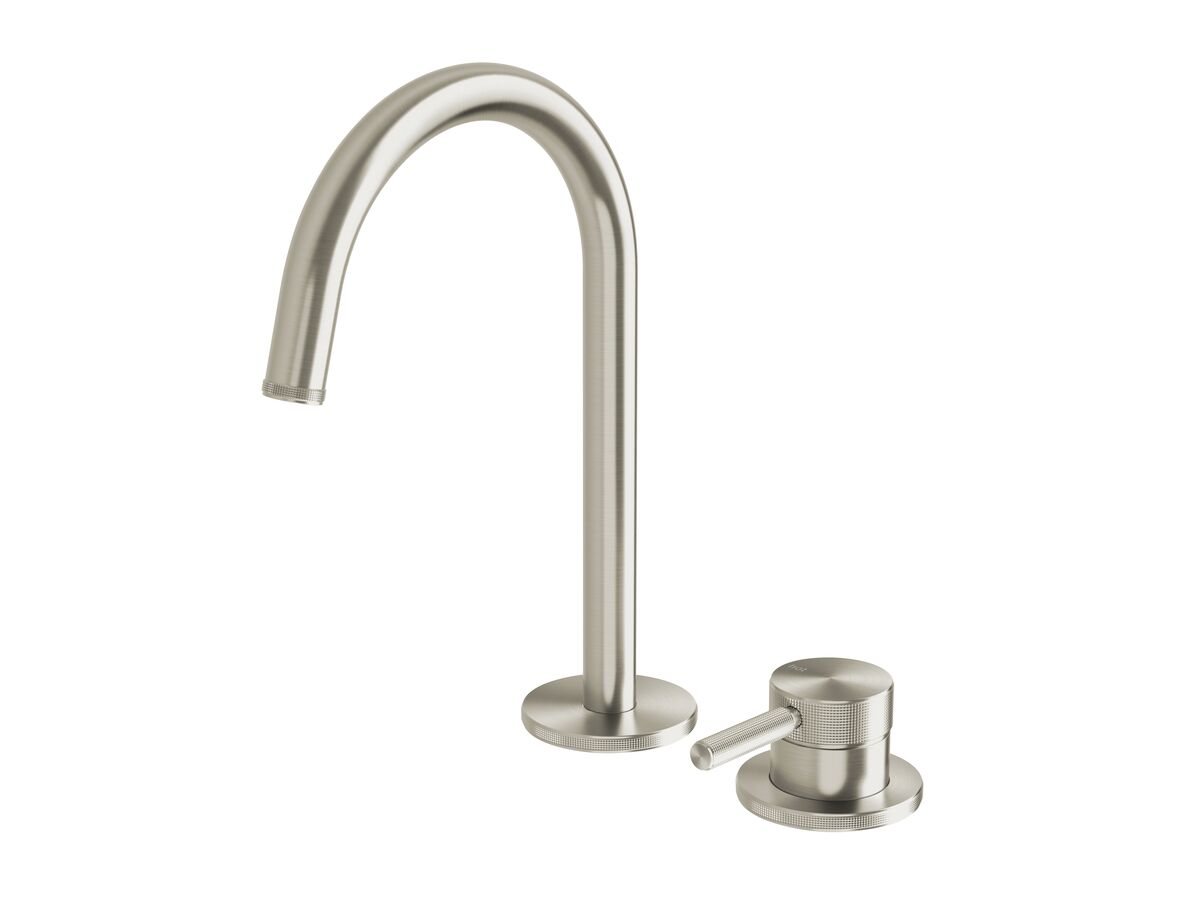 reece Milli Etch Hob Basin Mixer Set Brushed Nickel (6 Star) Lead Free