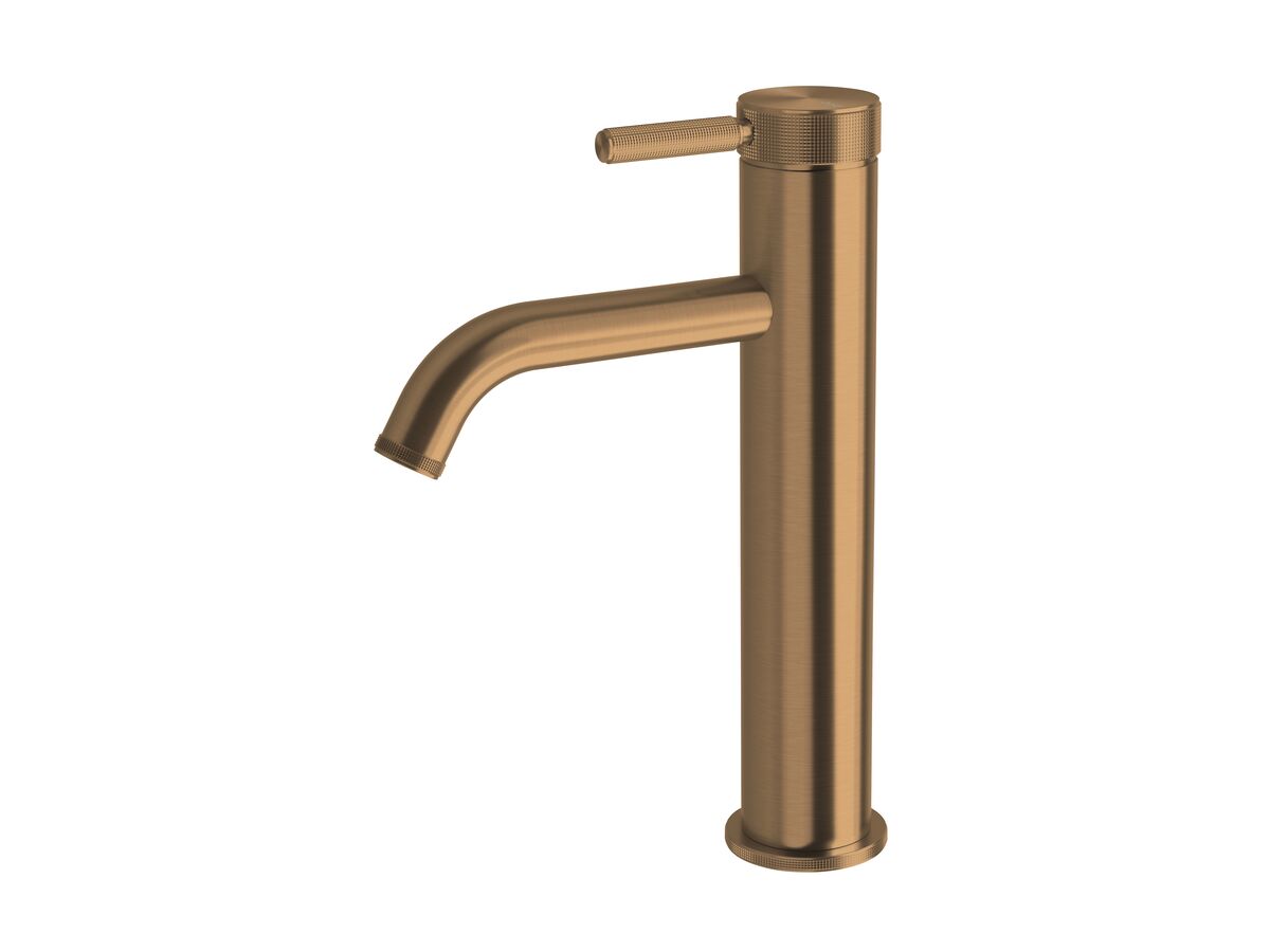reece Milli Etch Medium Height Basin Mixer Tap Brushed Bronze (6 Star) Lead Free