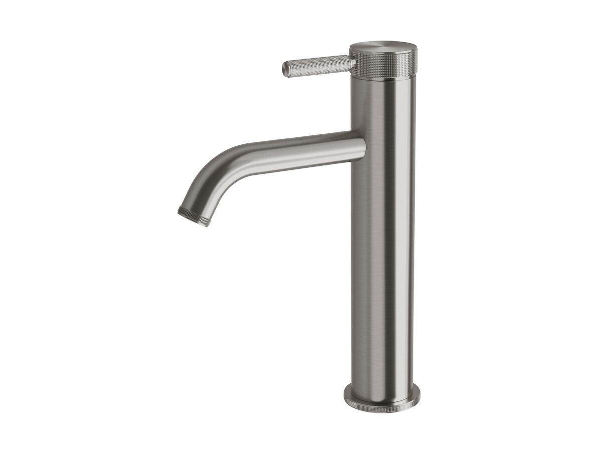 reece Milli Etch Medium Height Basin Mixer Tap Brushed Gunmetal (6 Star) Lead Free