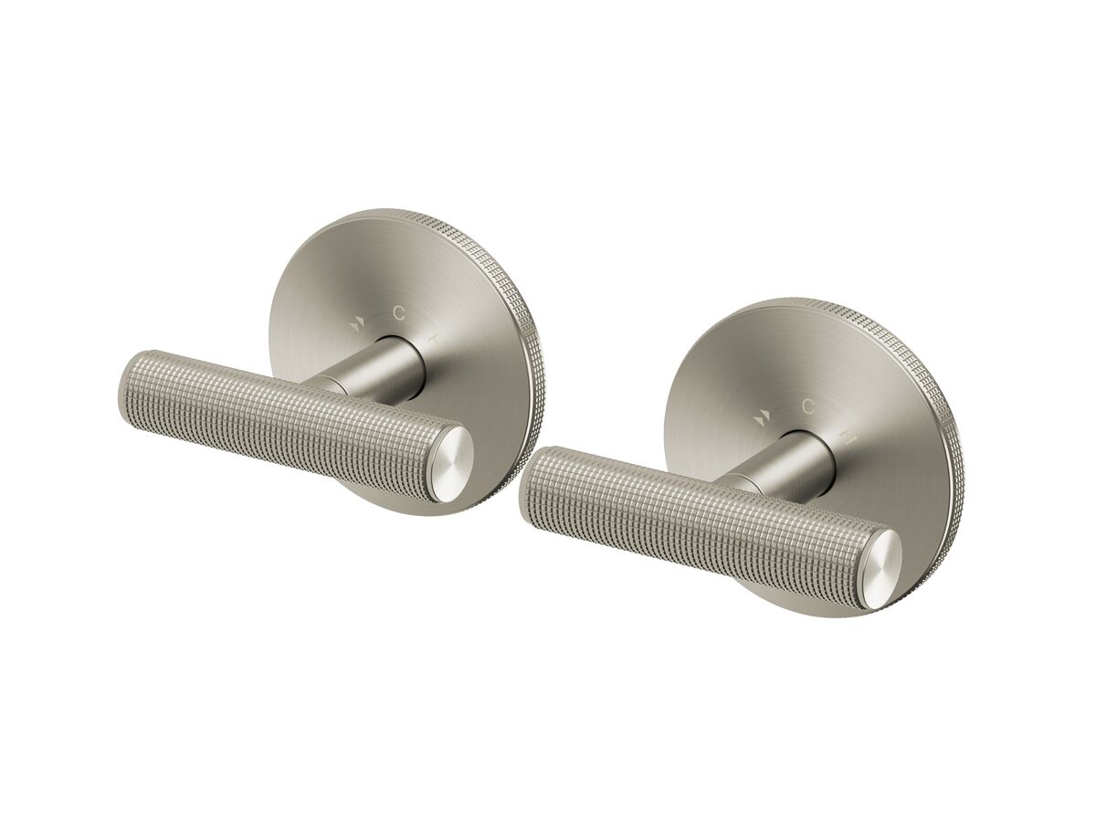 reece Milli Etch Progressive Dual Mixer Tap System with Round Backplate Brushed Nickel Lead Free