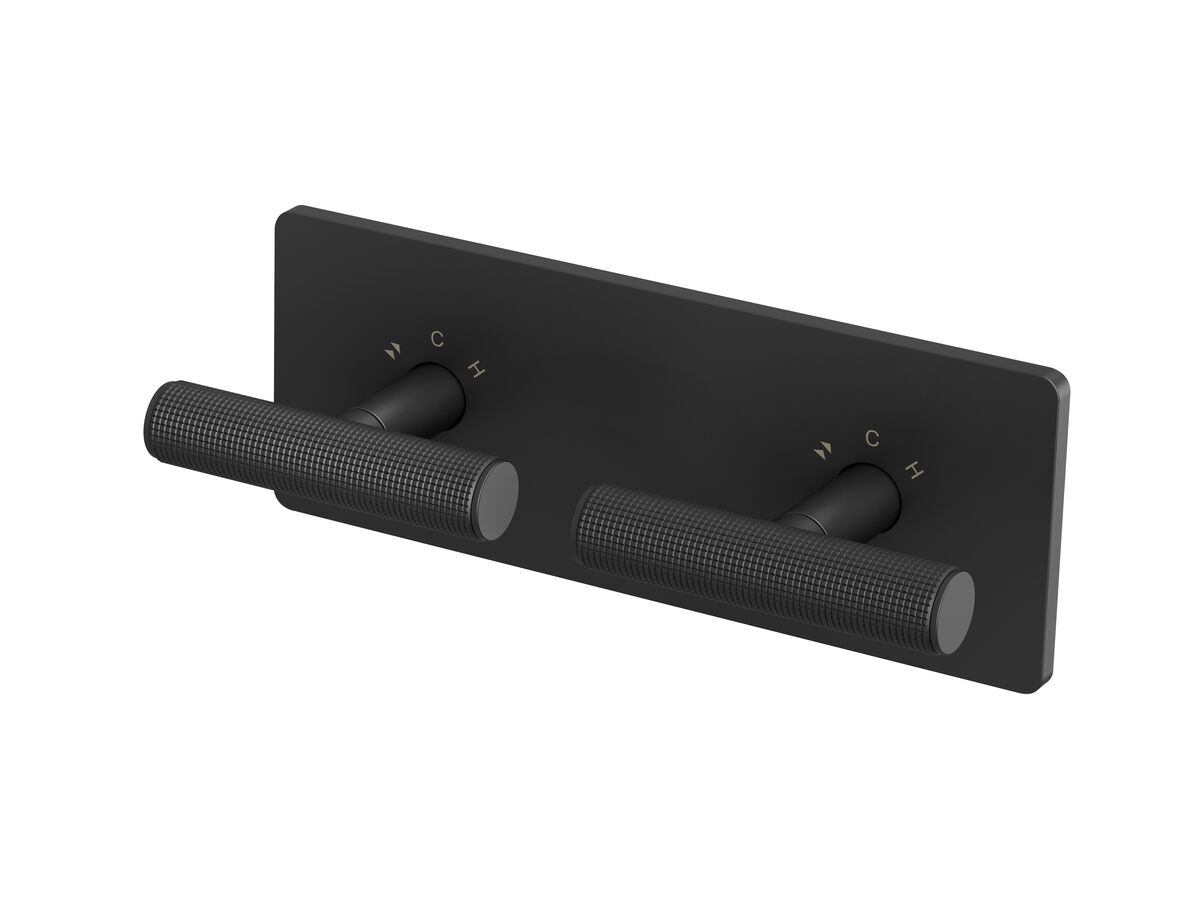 reece Milli Etch Progressive Dual Mixer Tap System with Square Backplate Matte Black Lead Free