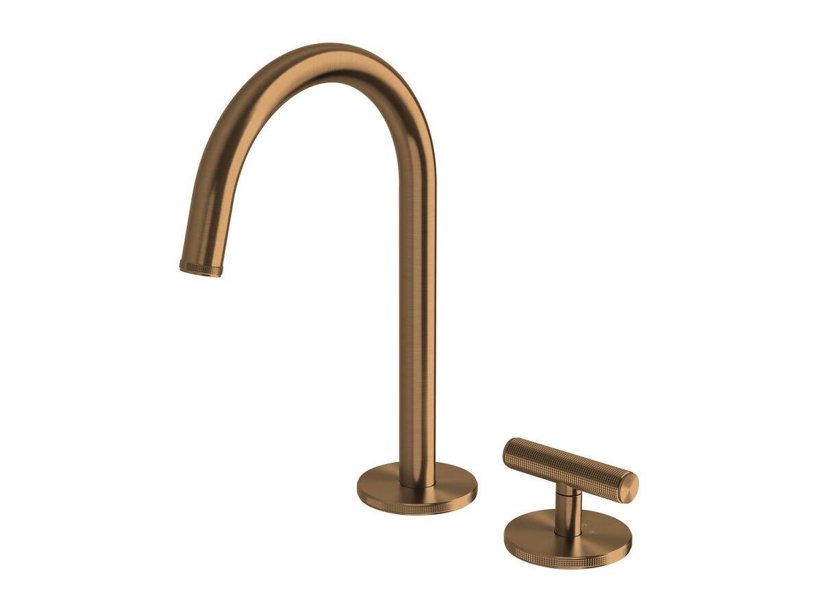 reece Milli Etch Progressive Hob Basin Mixer Tap Set Brushed Bronze (6 Star) Lead Free