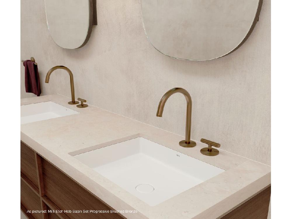 Reece Milli Etch Progressive Hob Basin Mixer Tap Set Brushed Gold (6 Star) Lead Free