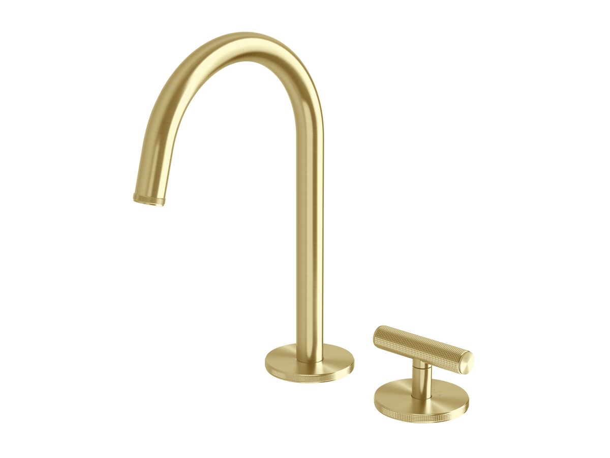 reece Milli Etch Progressive Hob Basin Mixer Tap Set Brushed Gold (6 Star) Lead Free