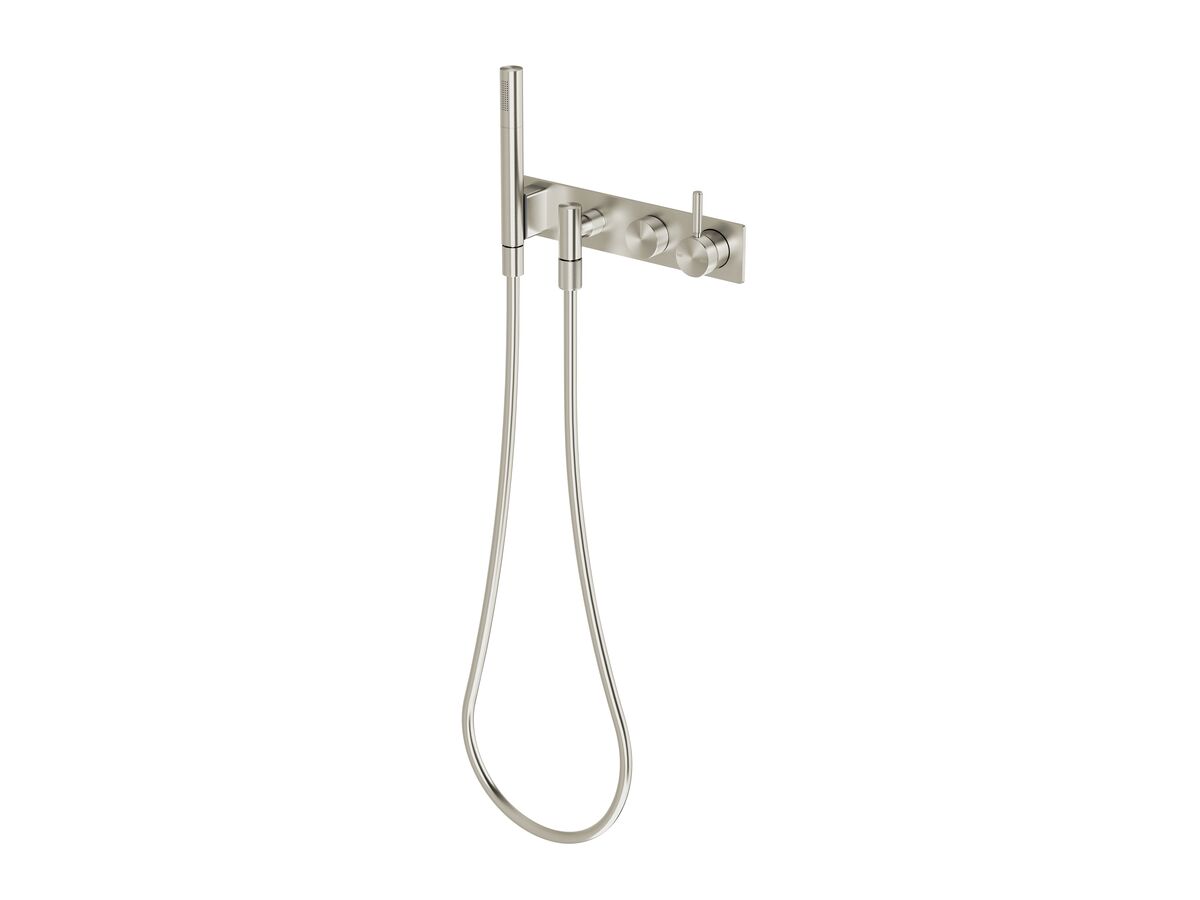reece Milli Etch Shower Mixer Tap System with Handshower Brushed Nickel (3 Star)