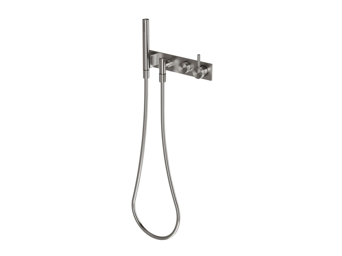 reece Milli Etch Shower Mixer Tap System with Handshower Brushed Gunmetal (3 Star)