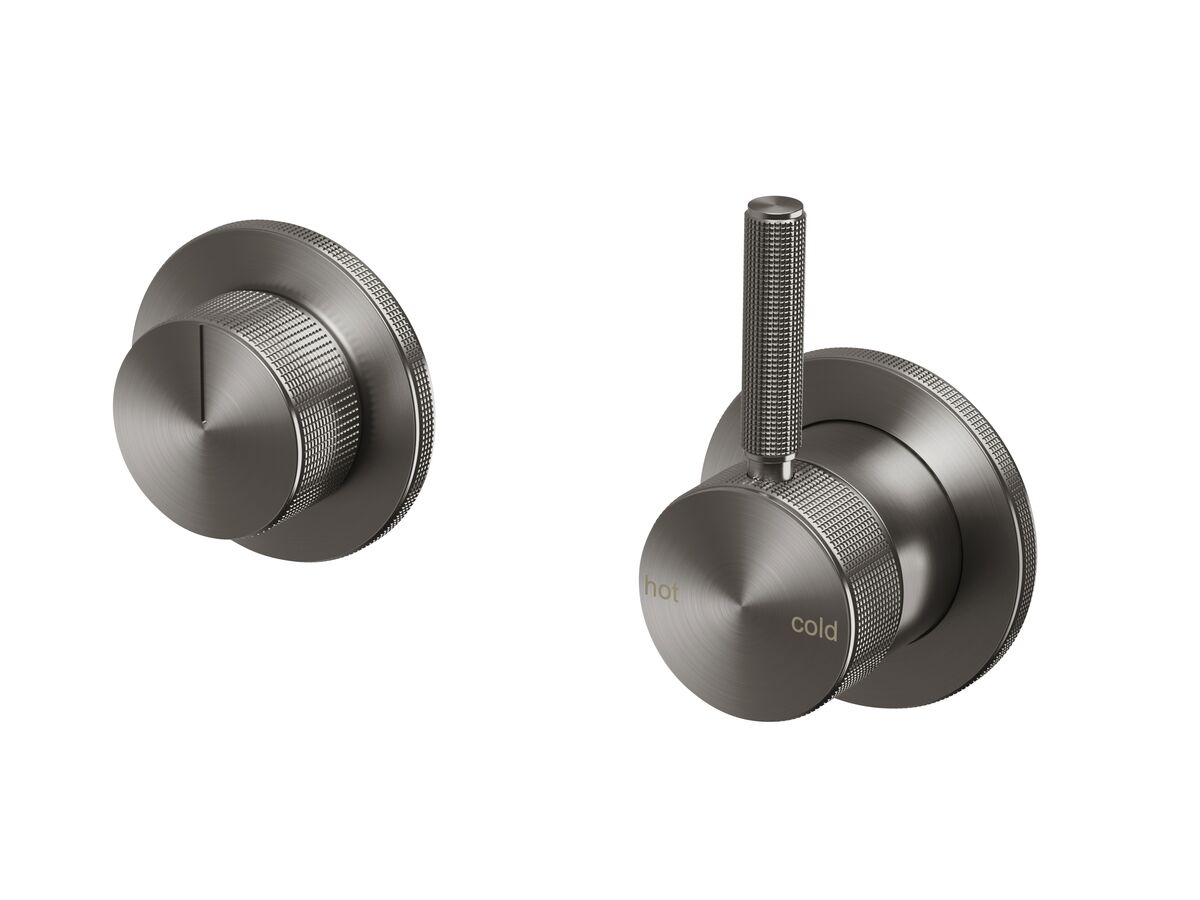 reece Milli Etch Shower Mixer Tap with Diverter Brushed Gunmetal Lead Free