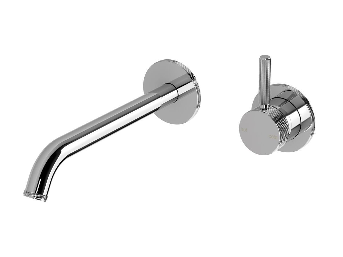 Reece Milli Etch Wall Basin/Bath Mixer Tap Set Round Backplate Chrome (6 Star) Lead Free