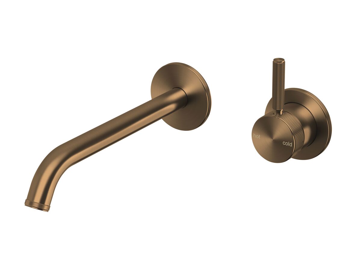 reece Milli Etch Wall Basin/Bath Mixer Tap Set Round Kit Brushed Bronze (6 Star) Lead Free