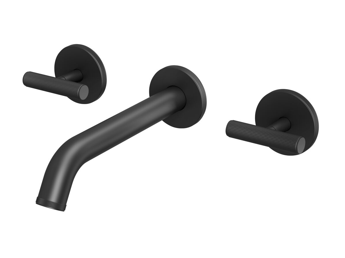 reece Milli Etch Wall Basin / Bath Tap Set 200mm Matte Black (6 Star) Lead Free