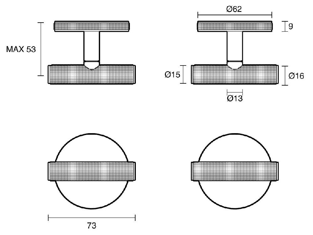 Reece Milli Etch Wall Top Assemblies With 15mm Extended Spindles Brushed Gold Lead Free