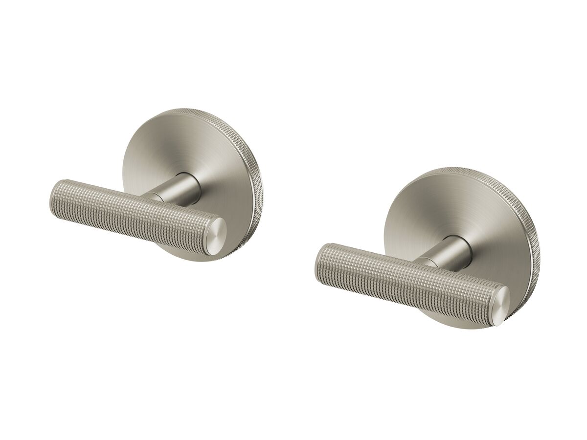 reece Milli Etch Wall Top Assemblies with 15mm Extended Spindles Brushed Nickel Lead Free