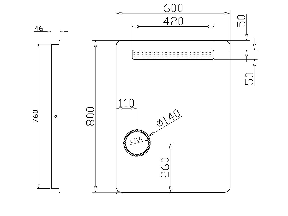 Reece Milli Glance Mirror With 3x Magnification 600mm X 800mm