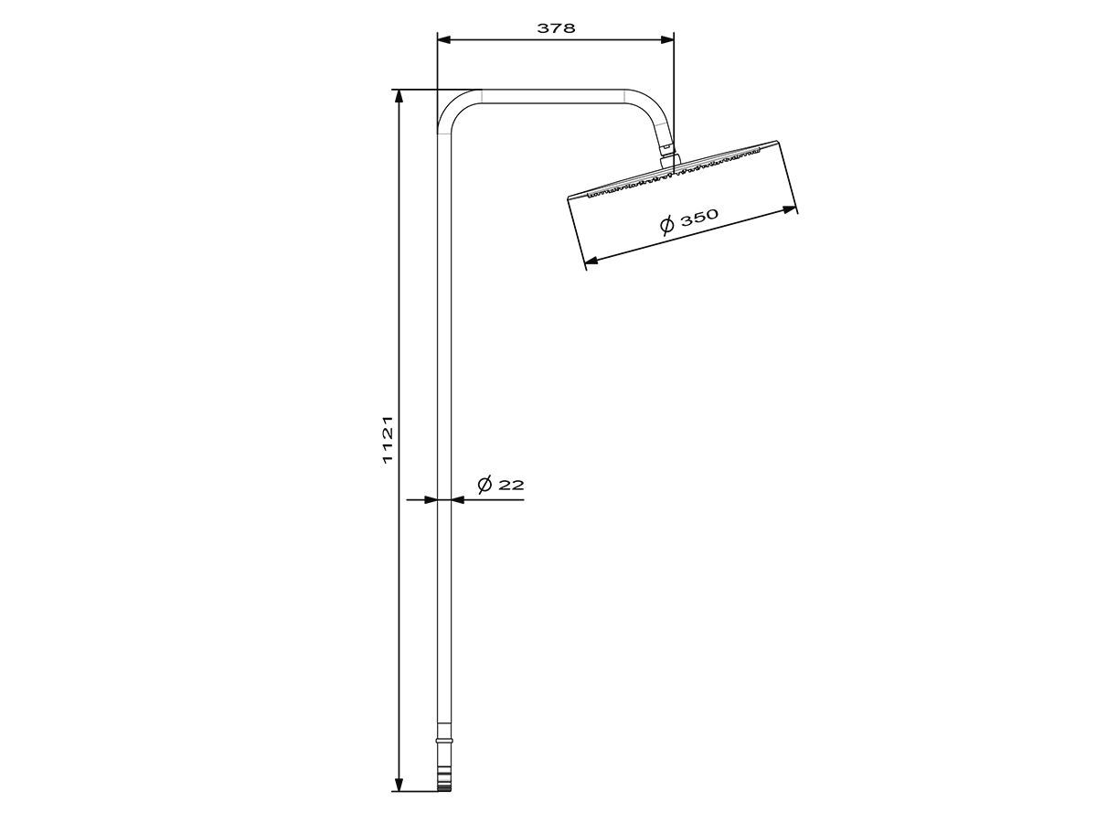 Reece Milli Inox Freestanding Riser With 300mm Head Stainless Steel (3 Star)