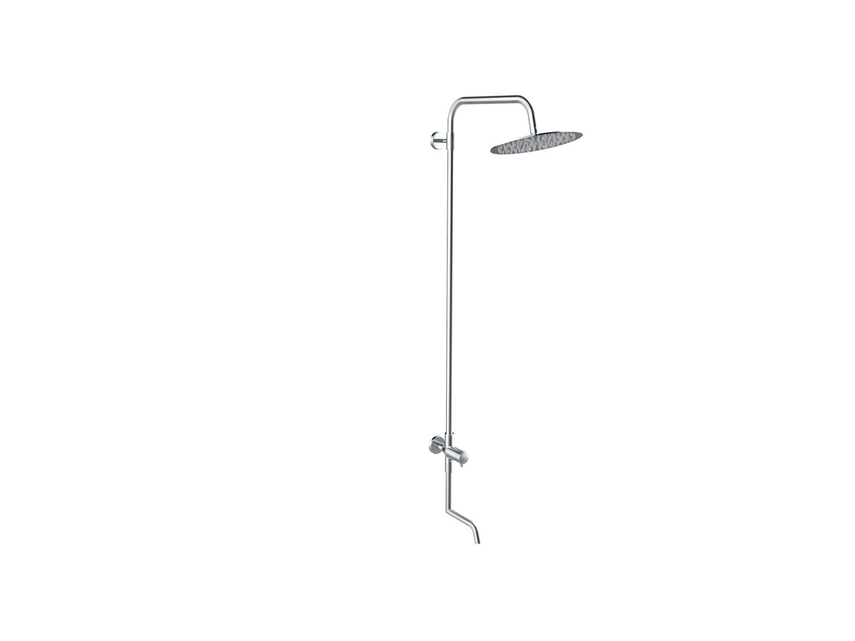 reece Milli Inox Overhead Single Rail Shower with Foot Wash with Bottom Rail Water Inlet Stainless Steel (3 Star)