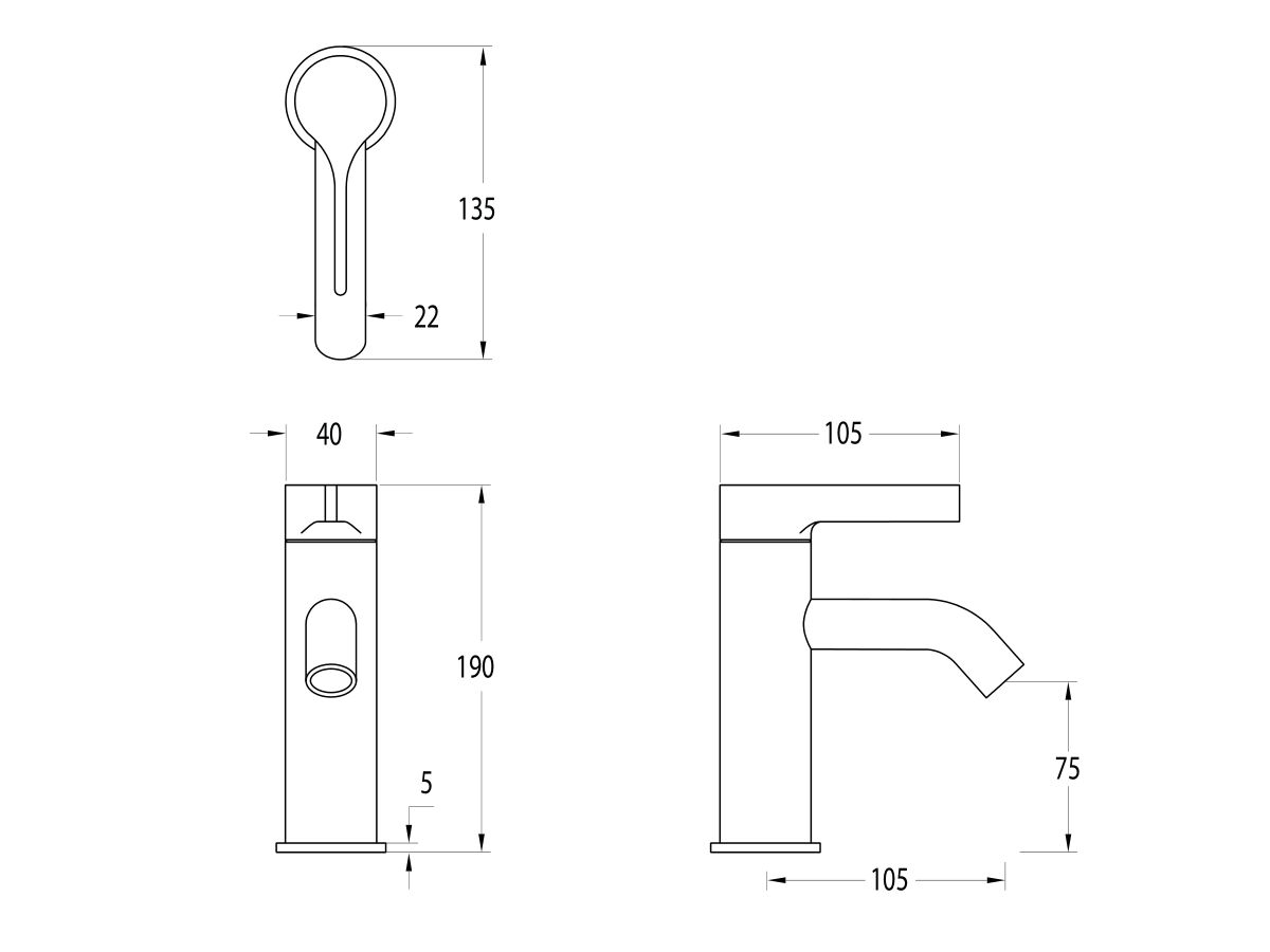 Reece Milli Oria Basin Mixer PVD Brushed Bronze (5 Star)