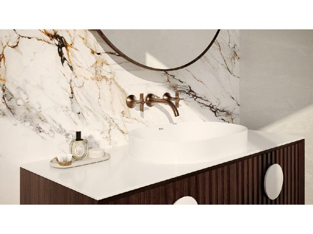 Reece Milli Oria Cross Wall Basin Set 165 PVD Brushed Bronze (5 Star)