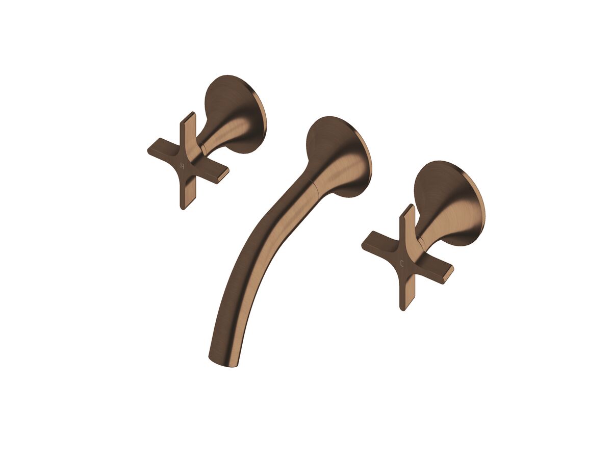 reece Milli Oria Cross Wall Basin Set 165 PVD Brushed Bronze (5 Star)