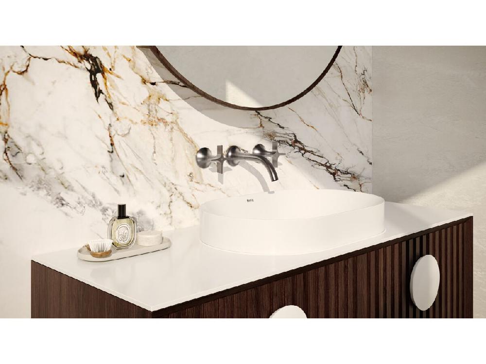 Reece Milli Oria Cross Wall Basin Set 165 PVD Brushed Gunmetal (5 Star)