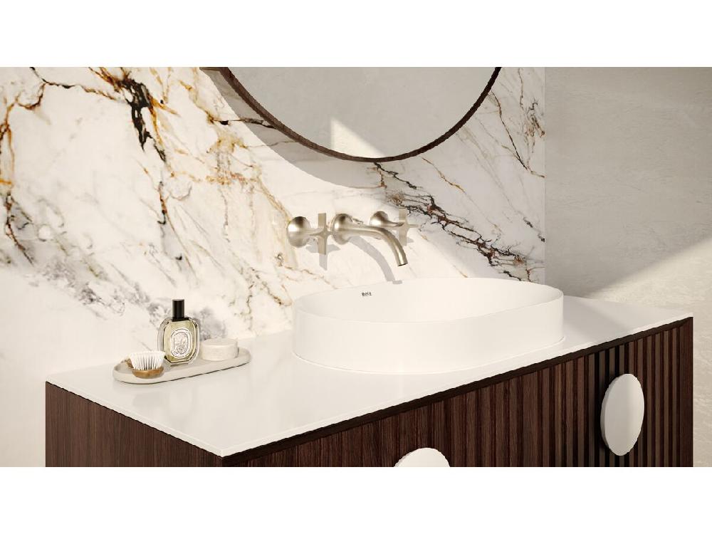 Reece Milli Oria Cross Wall Basin Set 165 PVD Brushed Nickel (5 Star)