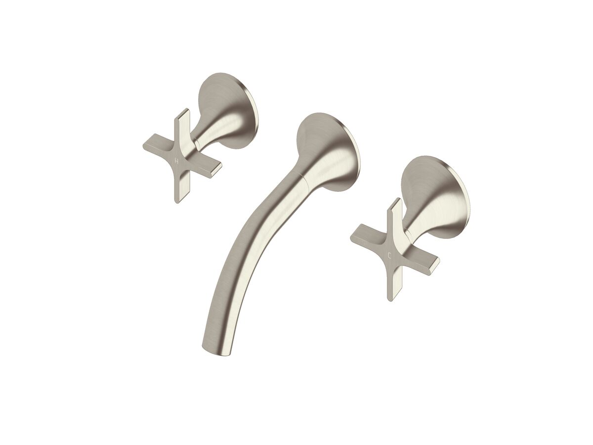 reece Milli Oria Cross Wall Basin Set 165 PVD Brushed Nickel (5 Star)