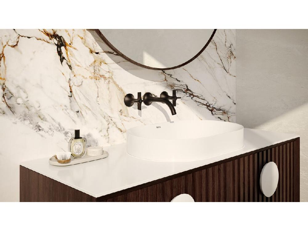 Reece Milli Oria Cross Wall Basin Set 165 PVD Matte Black (5 Star)