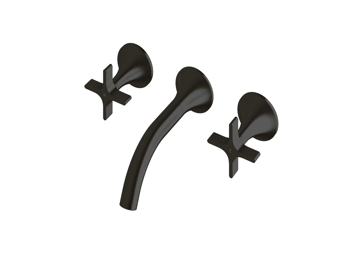 reece Milli Oria Cross Wall Basin Set 165 PVD Matte Black (5 Star)