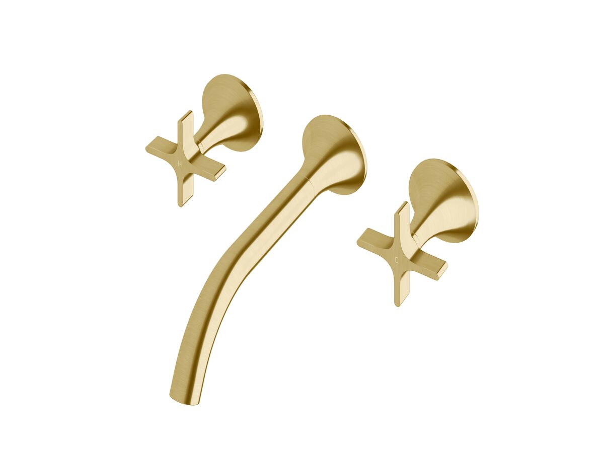 reece Milli Oria Cross Wall Basin Set 215 PVD Brushed Gold (5 Star)