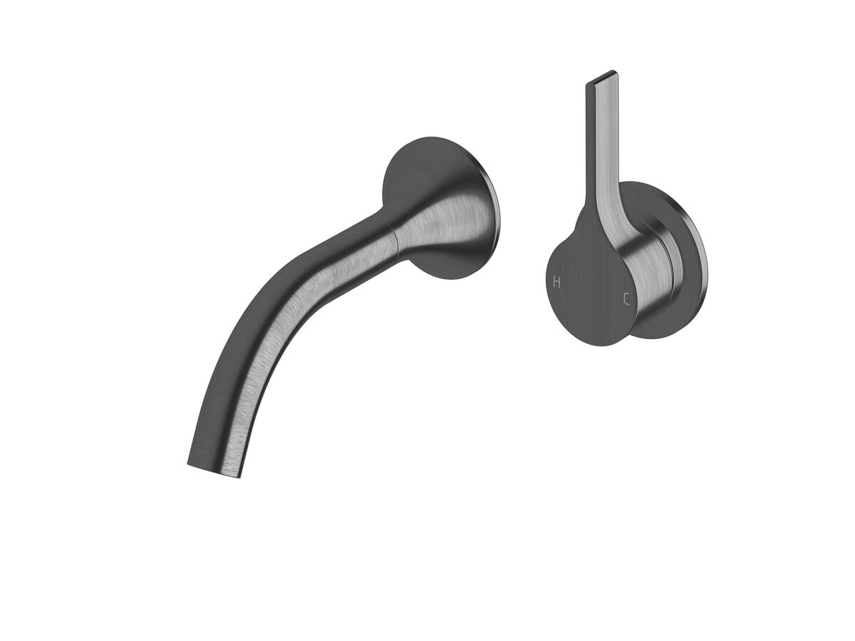 reece Milli Oria Wall Bath Mixer Outlet System 165mm PVD Brushed Gunmetal