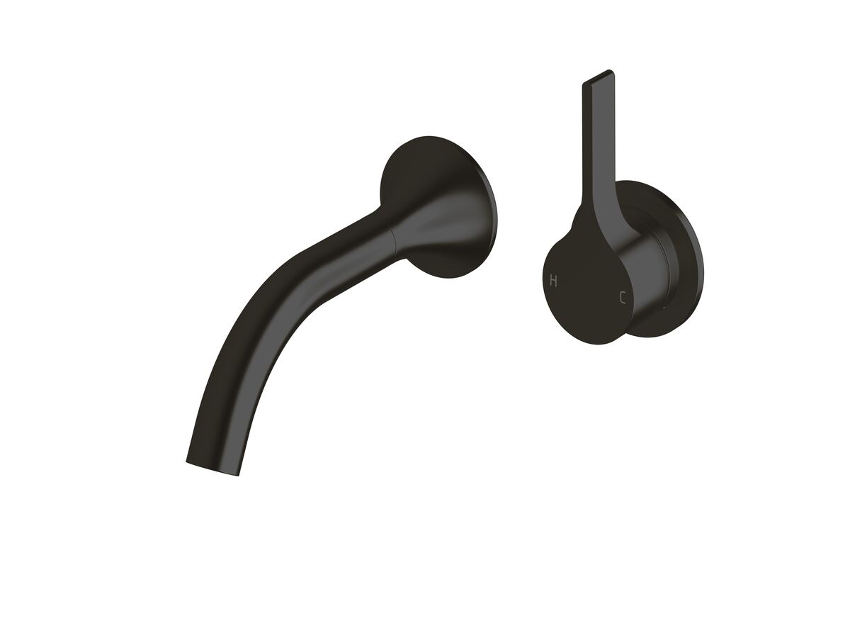 reece Milli Oria Wall Bath Mixer Outlet System 165mm PVD Matte Black