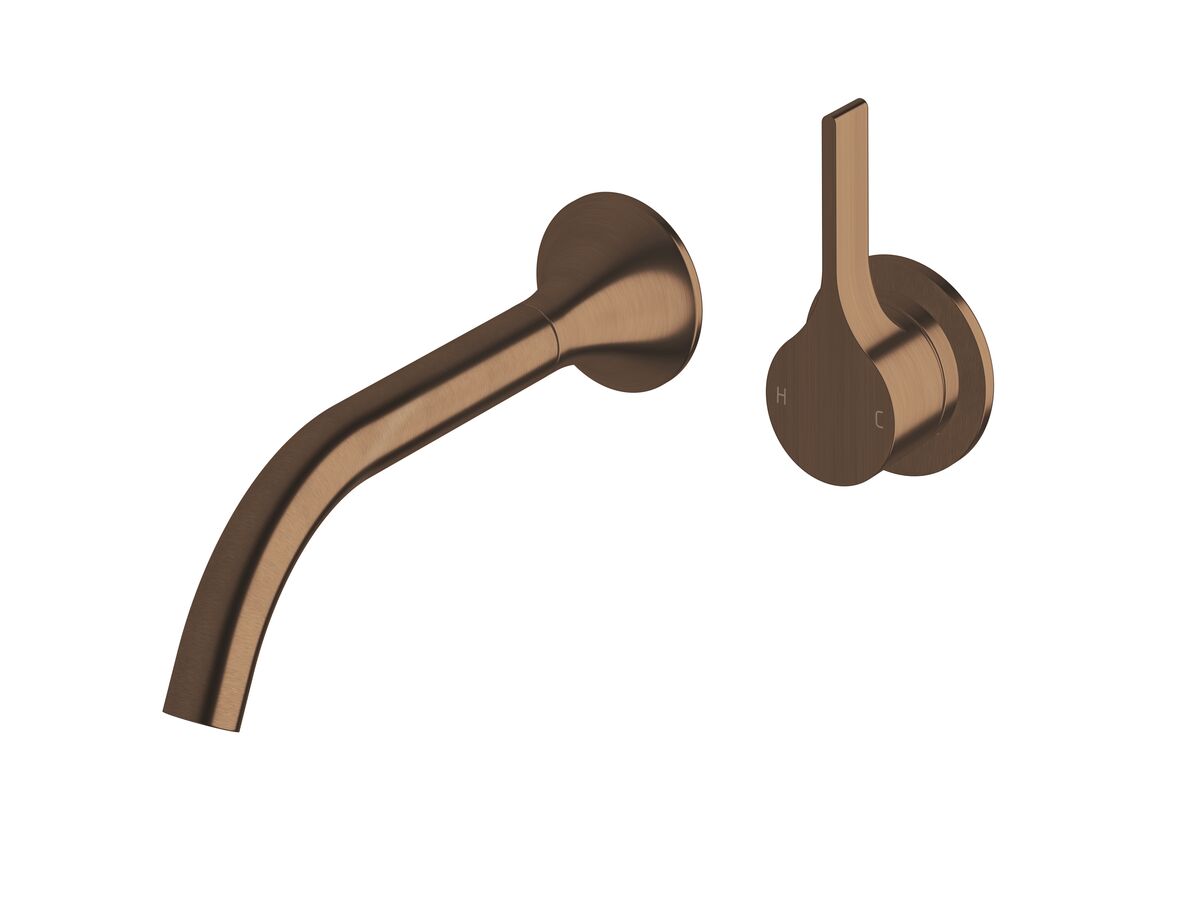 reece Milli Oria Wall Bath Mixer Outlet System 215mm PVD Brushed Bronze