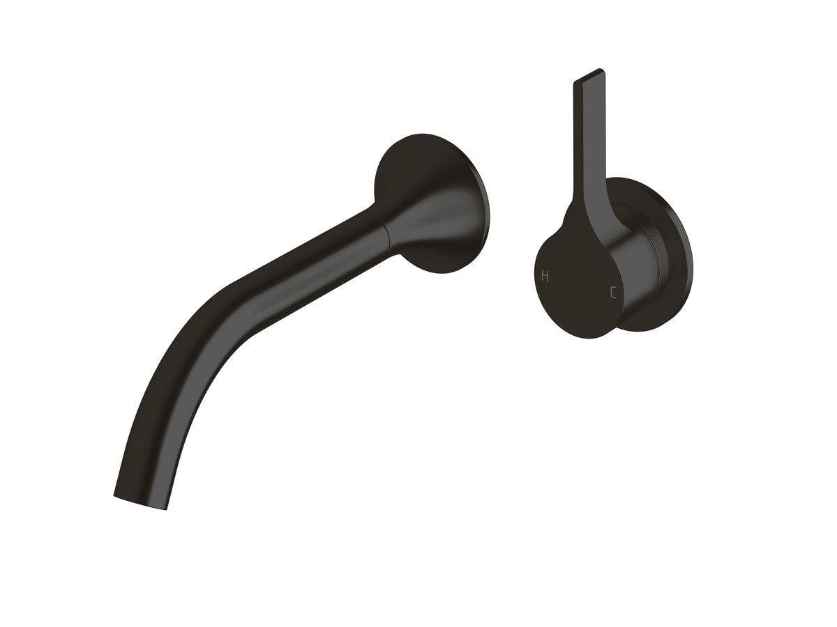 reece Milli Oria Wall Bath Mixer Outlet System 215mm PVD Matte Black