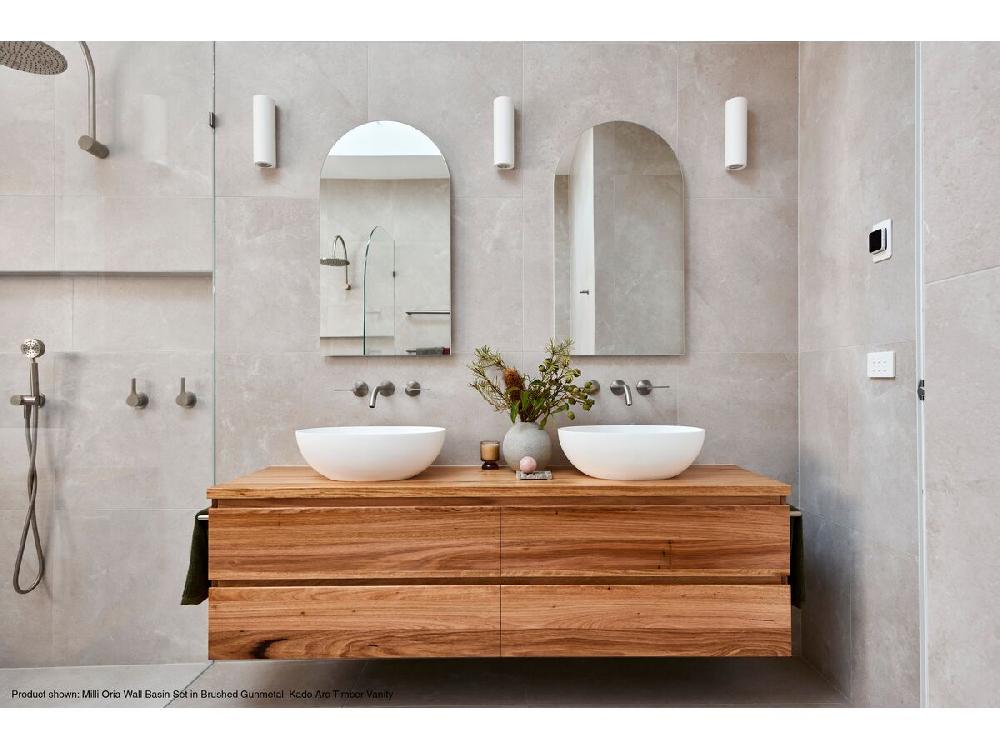 Reece Milli Oria Wall Bath Set 165mm PVD Brushed Bronze