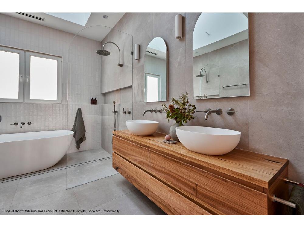 Reece Milli Oria Wall Bath Set 165mm PVD Brushed Bronze