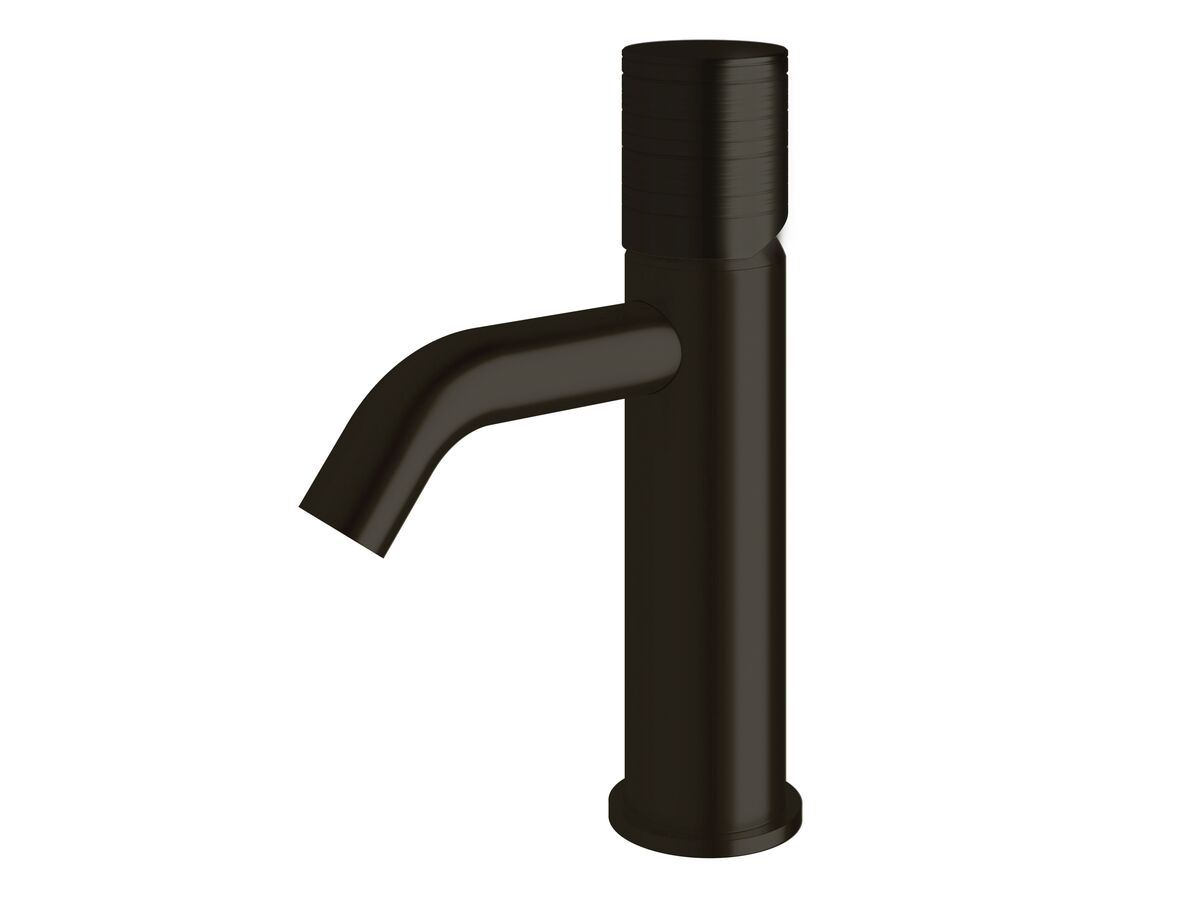reece Milli Pure Basin Mixer Tap Curved Spout with Cirque Textured Handle PVD Matte Black (5 Star)
