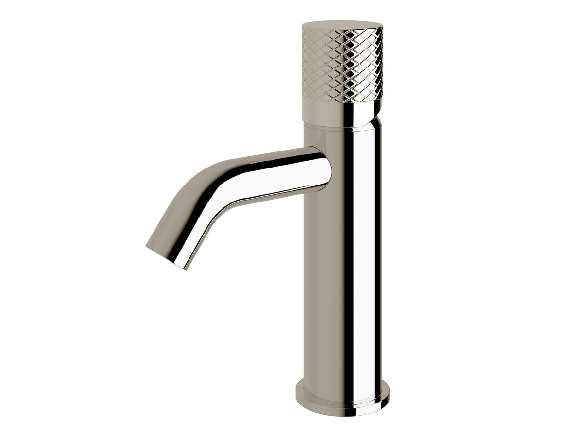 reece Milli Pure Basin Mixer Tap Curved Spout with Diamond Textured Handle Chrome (5 Star)