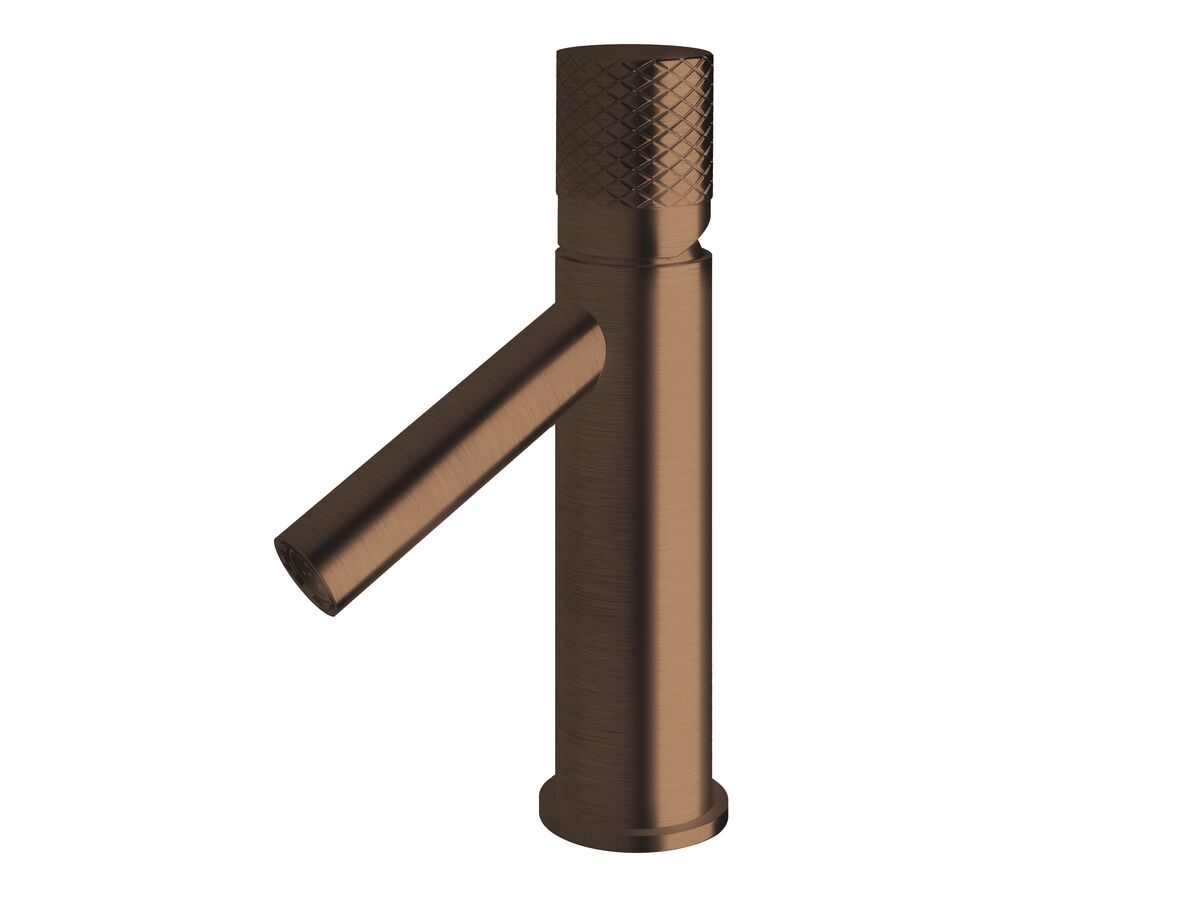 reece Milli Pure Basin Mixer Tap with Diamond Textured Handle PVD Brushed Bronze (6 Star)