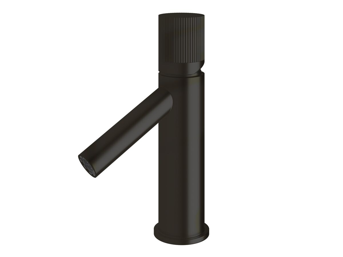 reece Milli Pure Basin Mixer Tap with Linear Textured Handle PVD Matte Black (6 Star)