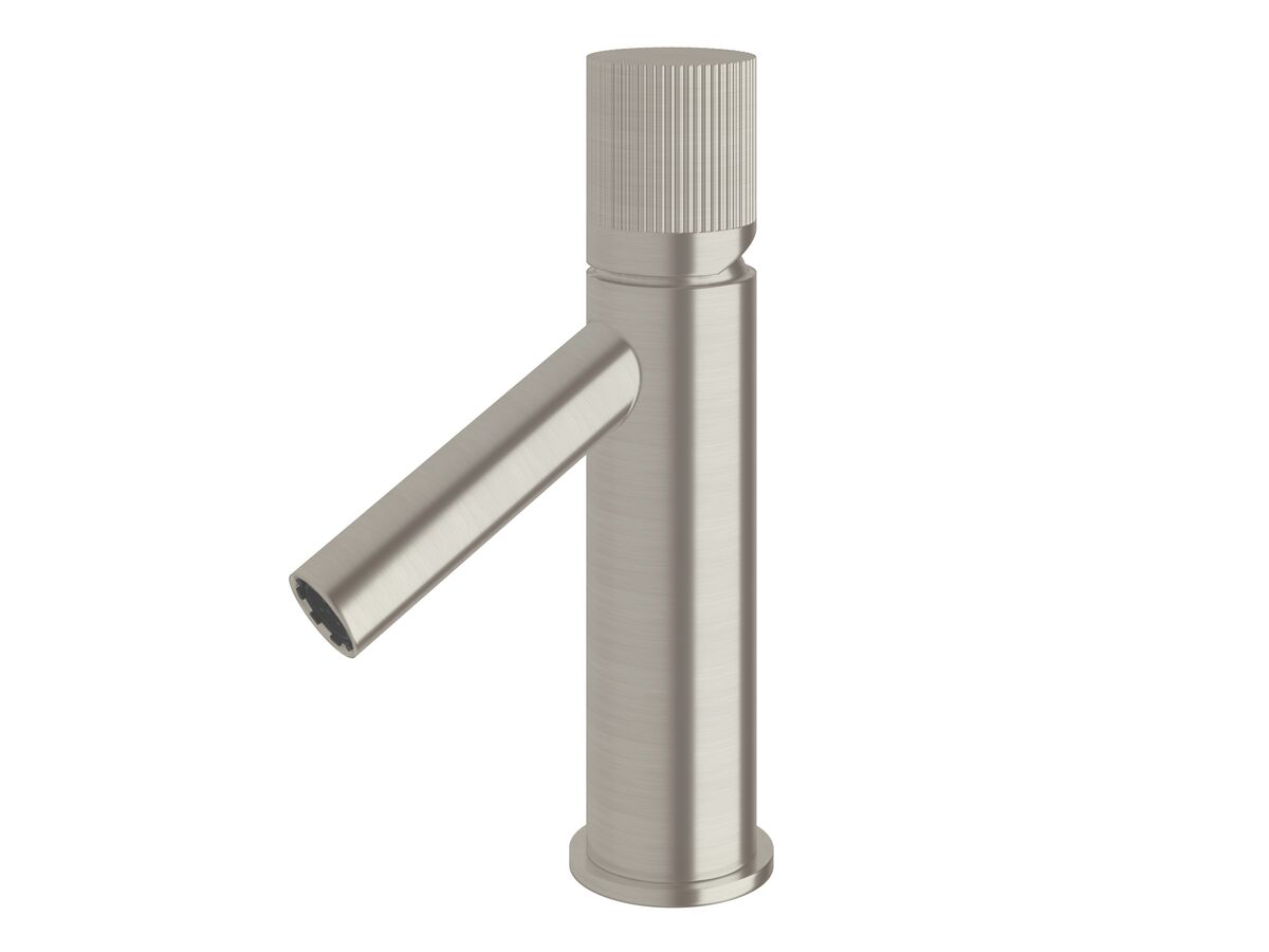 reece Milli Pure Basin Mixer Tap with Linear Textured Handle PVD Brushed Nickel (6 Star)