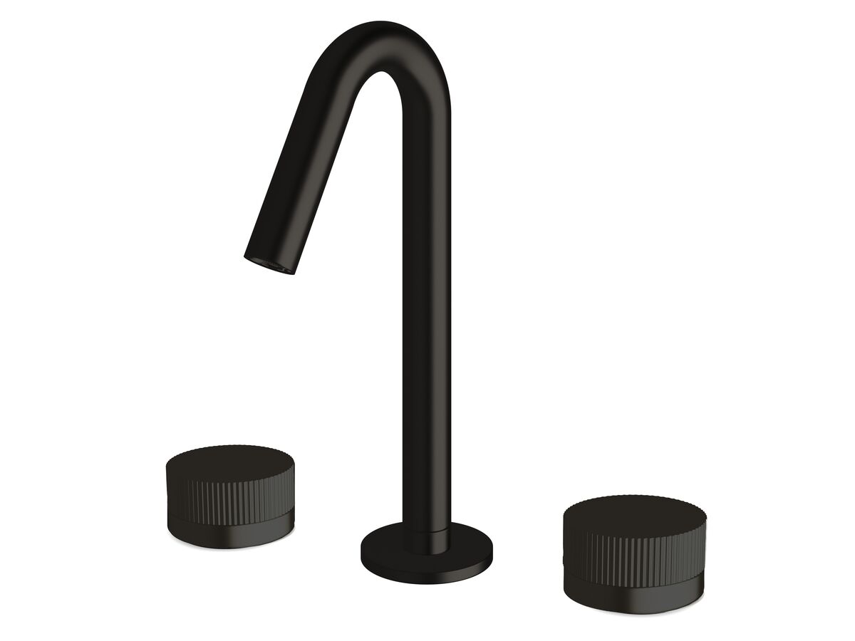 reece Milli Pure Basin Set with Linear Textured Handles PVD Matte Black (5 Star)