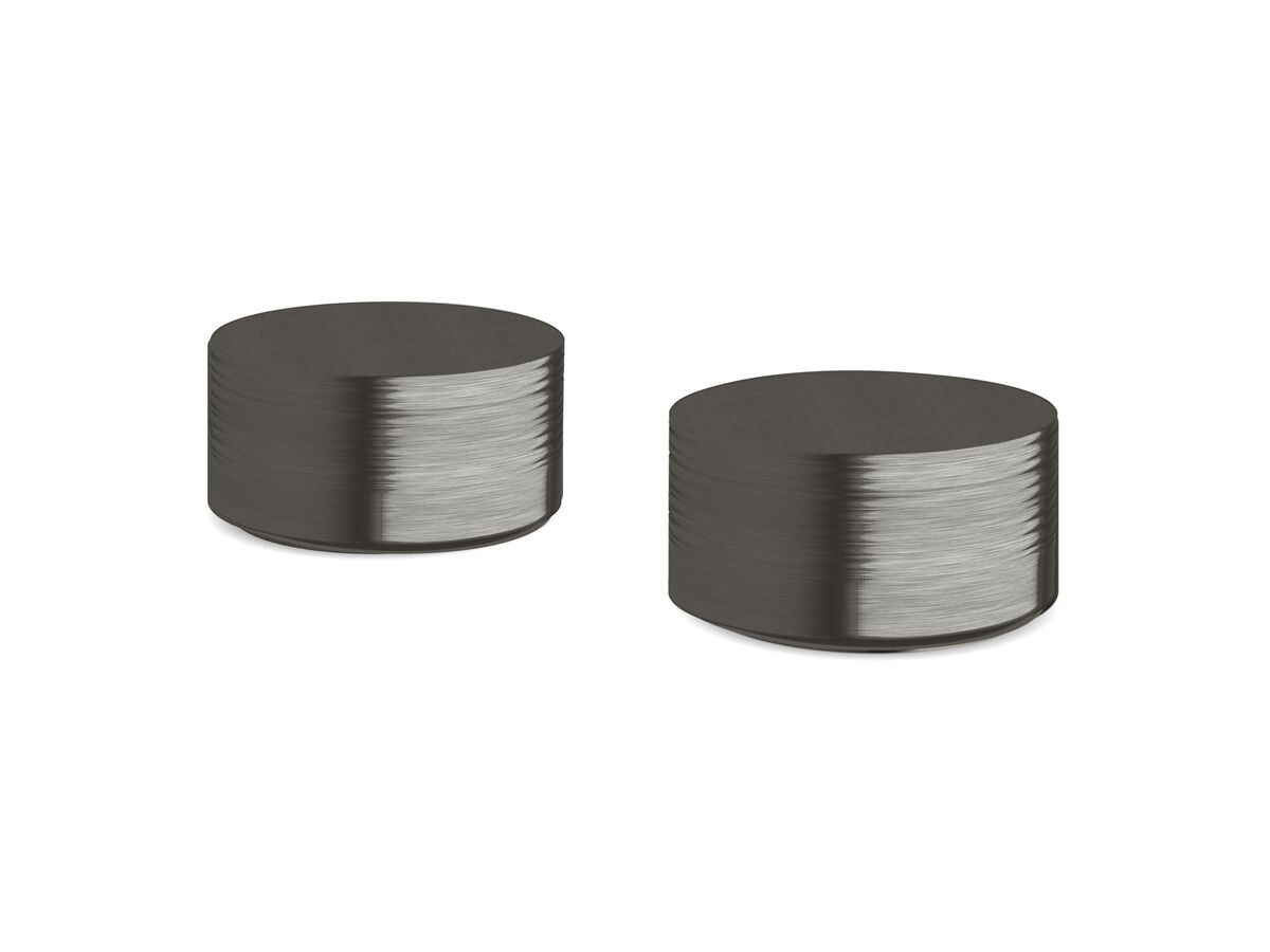 reece Milli Pure Basin Top Assembly Taps with Cirque Textured Handles PVD Brushed Gunmetal