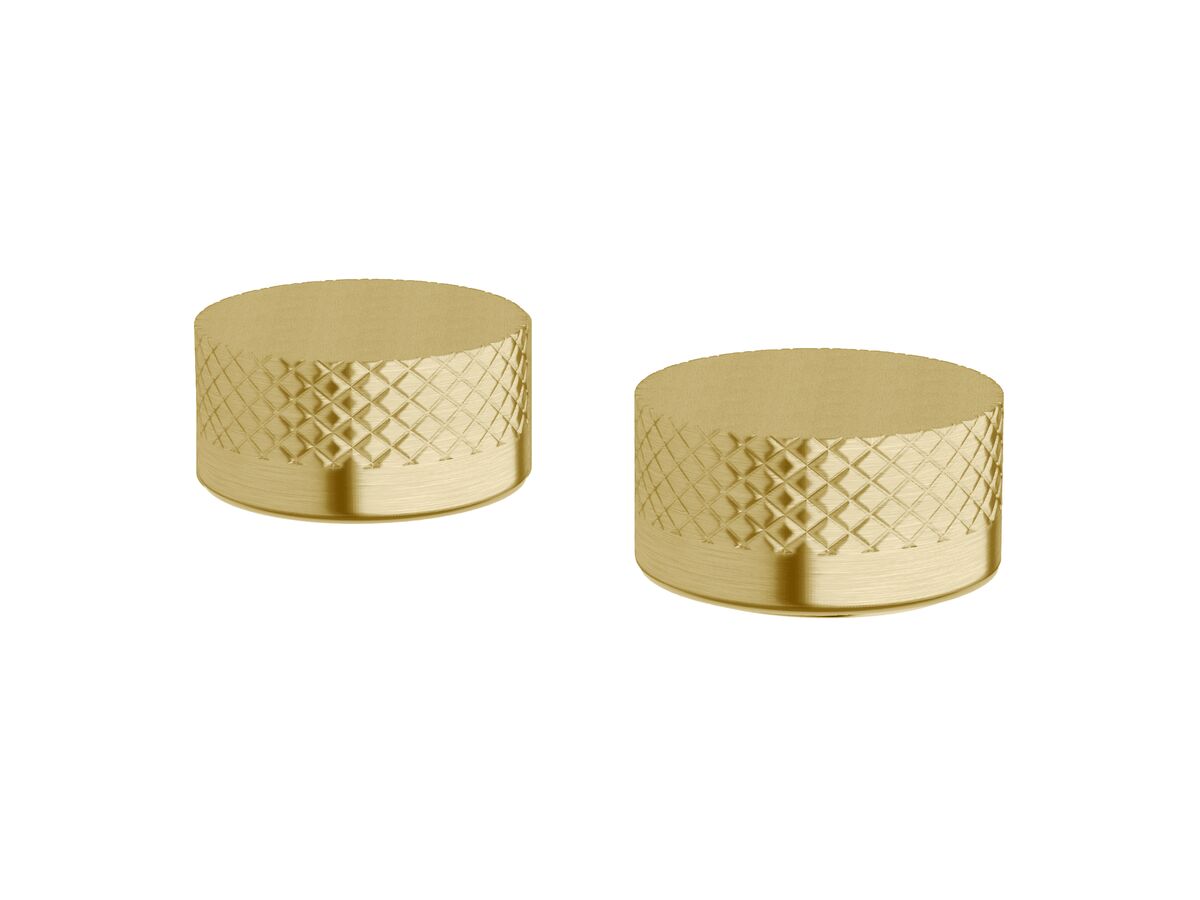 reece Milli Pure Basin Top Assembly Taps with Diamond Textured Handles PVD Brushed Gold