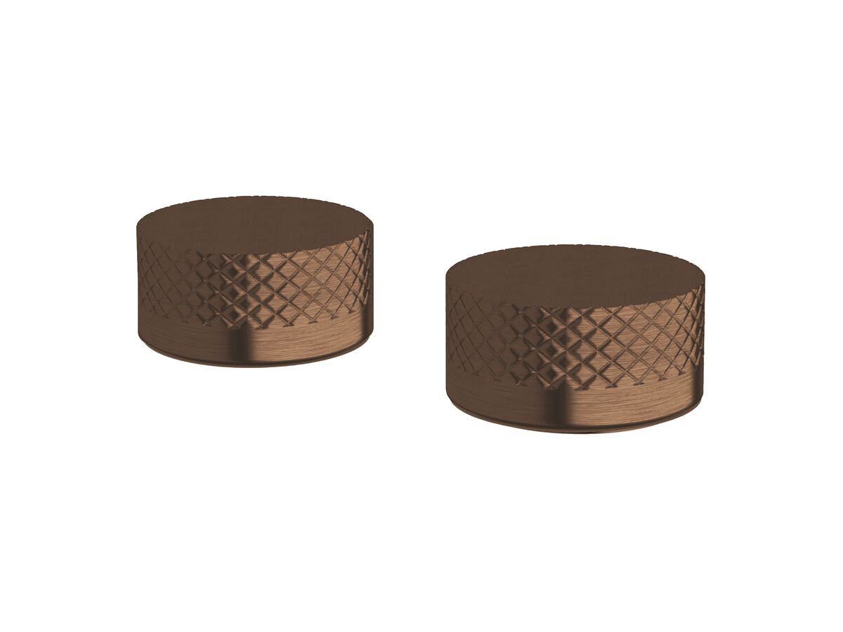 reece Milli Pure Basin Top Assembly Taps with Diamond Textured Handles PVD Brushed Bronze