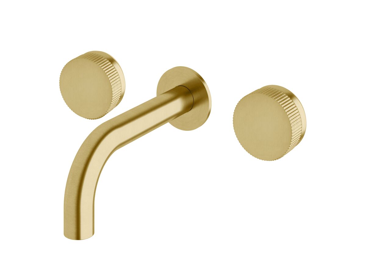 reece Milli Pure Bath Set 160mm with Linear Textured Handles PVD Brushed Gold