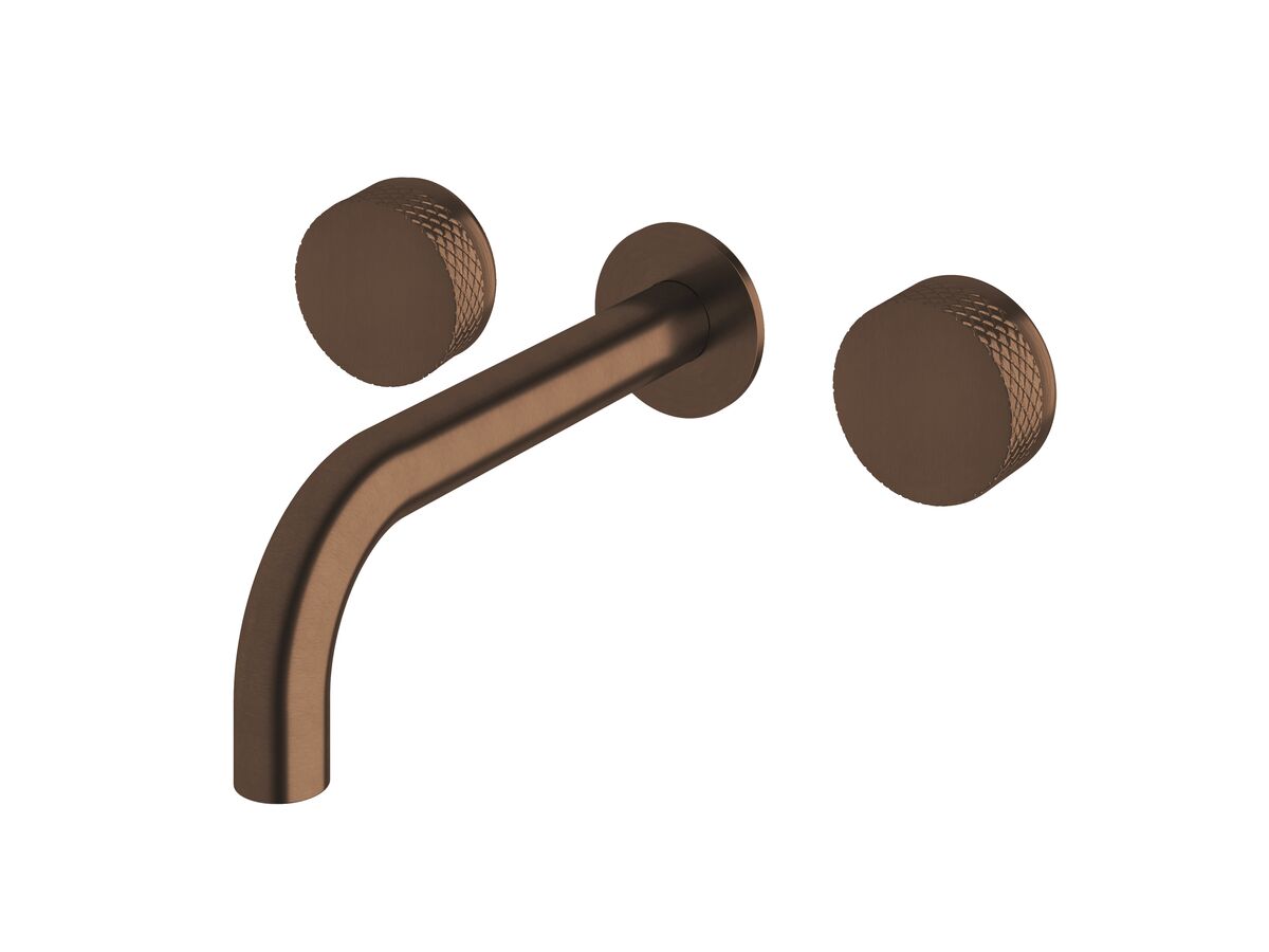 reece Milli Pure Bath Set 200mm with Diamond Textured Handles PVD Brushed Bronze