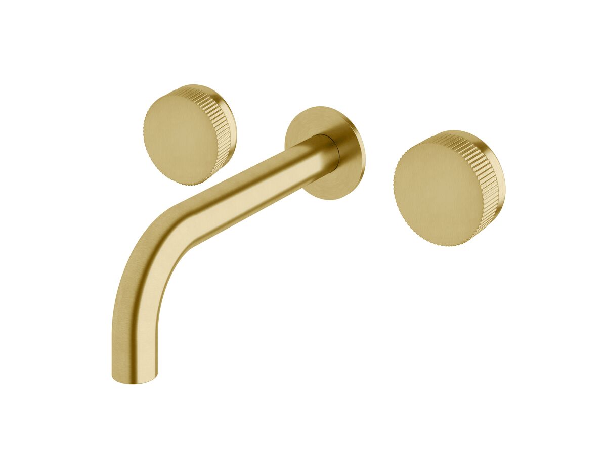 reece Milli Pure Bath Set 200mm with Linear Textured Handles PVD Brushed Gold