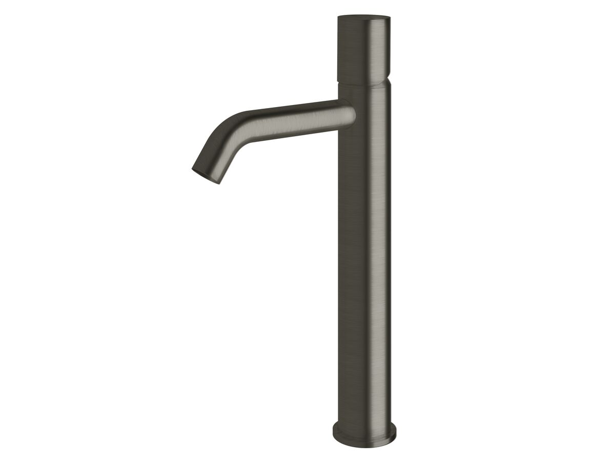 reece Milli Pure Extended Basin Mixer Tap Curved Spout PVD Brushed Gunmetal (5 Star)